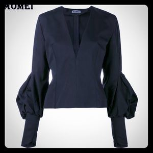 V Neck Crop Top Dramatic Sleeve Unique Top 2X